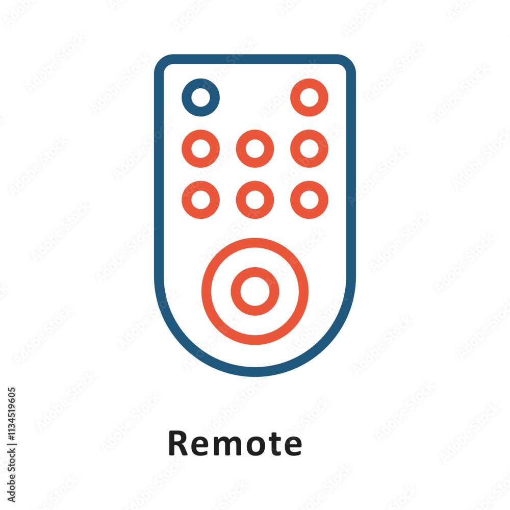 Poster remote vector two color icon. eps 10 file