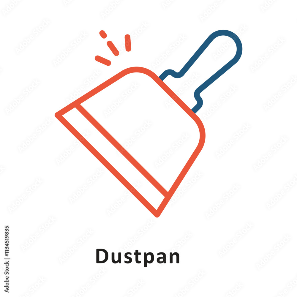 Poster Dustpan Vector two Color Icon. Eps 10 File