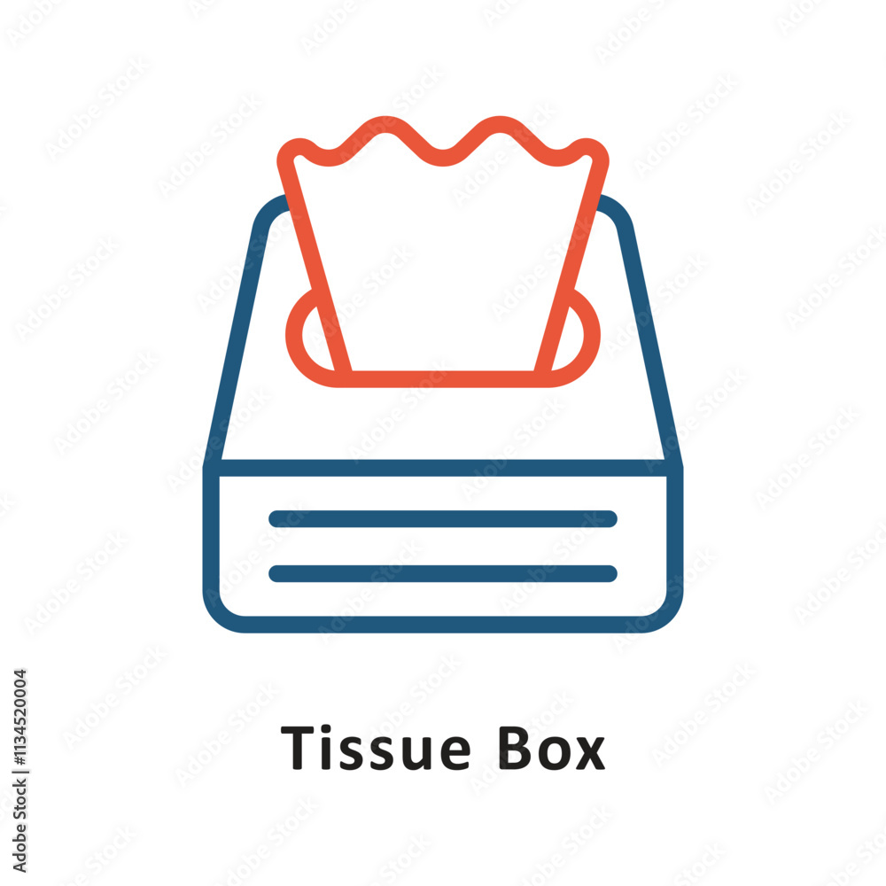 Poster tissue box vector two color icon. eps 10 file