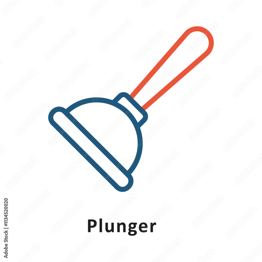 Poster plunger vector two color icon. eps 10 file