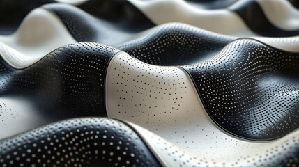 Fototapeta premium Fluid patterns of texture and contrast create a mesmerizing visual experience of waves in black and white