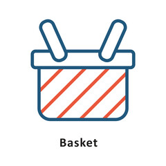 Basket Vector two Color Icon. Eps 10 File