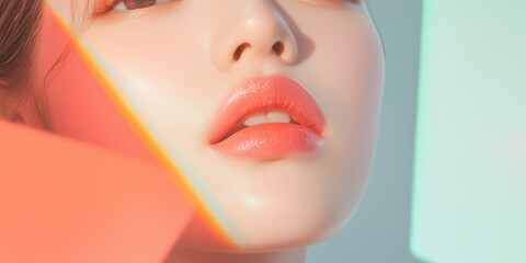Enchanting Korean Beauty with Vibrant Lips - Spring Fantasy K-Beauty Ad