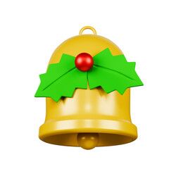Christmas bell whith holly leaves isolated png, xmas bell whith holly leaves isolated png, xmas bell, bell with holly leaves, christmas symbol, christmas icon