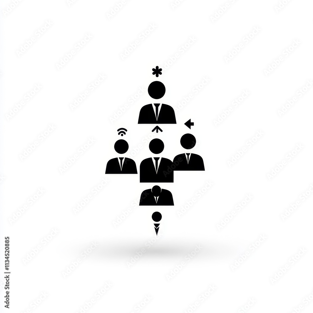 Aufkleber abstract representation of business communication featuring figures in suits, symbolizing networking