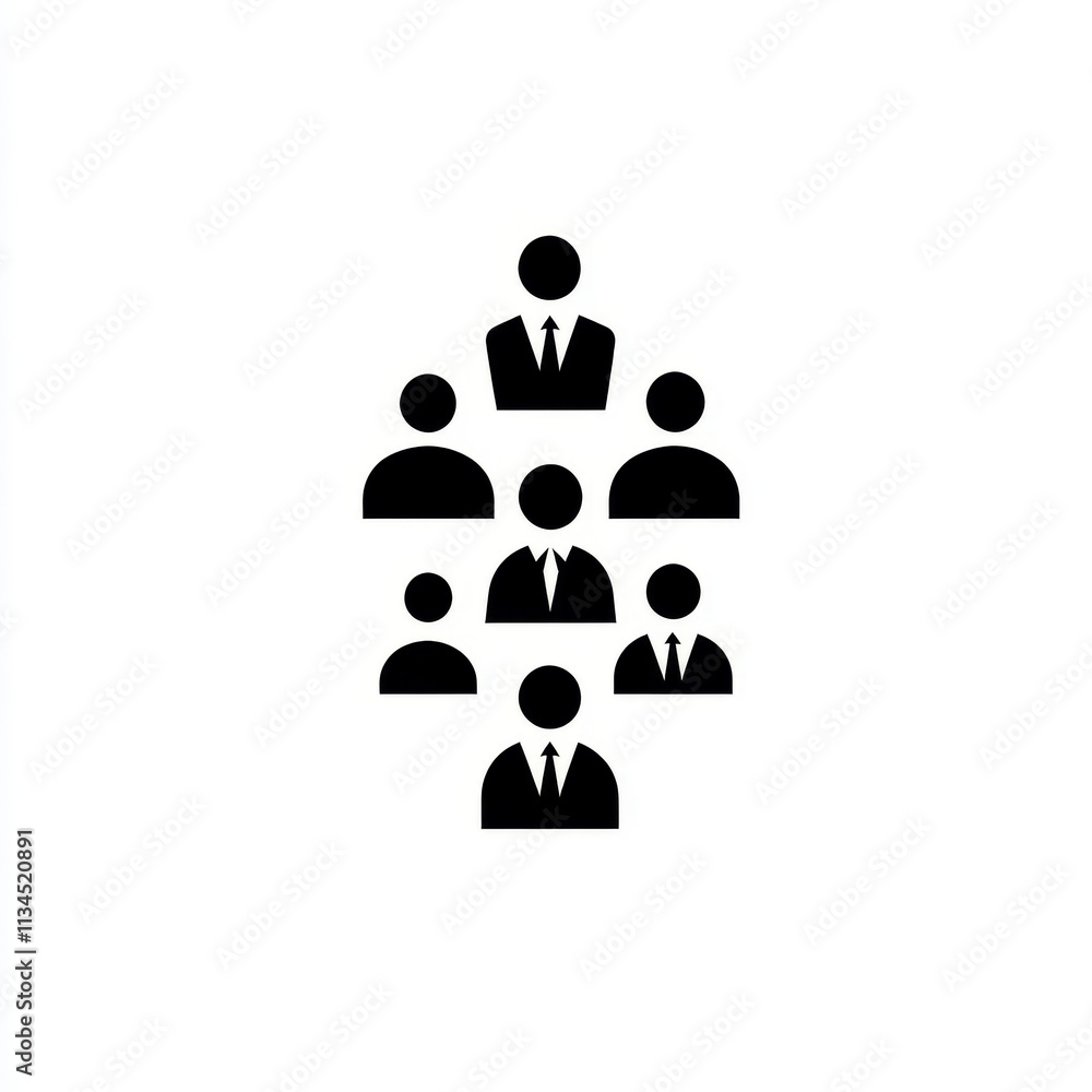 Aufkleber group of business professionals in silhouette style representing teamwork and collaboration in a mod