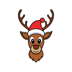 Christmas Reindeer Head Vector Design 