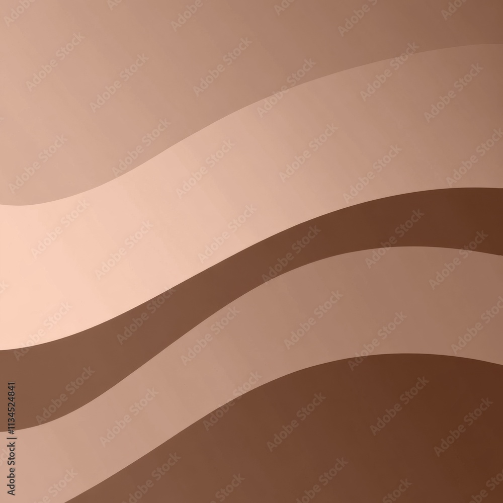Poster A brown mocha mousse gradient background with simple wave shapes, a simple and minimalistic design.