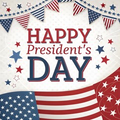 Obraz premium Modern Happy President's Day Graphic for Promotions