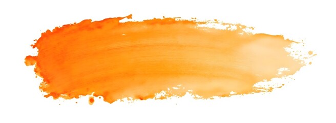 Fototapeta premium Warm Orange Brush Stroke on White Background 