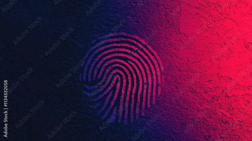 Poster abstract fingerprint identity biometric security gradient background