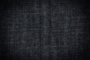 Dark gray washed denim texture close up as background