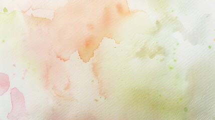 Obraz premium Soft pastel watercolor stains and splatters on paper texture background.