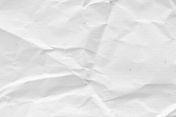 White crumpled recycled paper texture as background