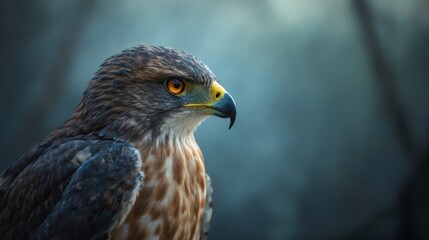 Obraz premium A close up of a bird of prey with a blurry background