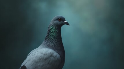 Obraz premium A pigeon sitting on top of a wooden post