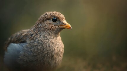 A small bird sitting on top of a grass covered field