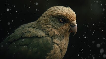 Obraz premium A parrot sitting on top of a tree branch in the snow
