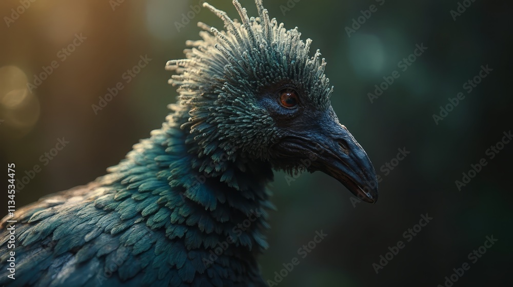 Poster a close up of a bird with a mohawk on its head