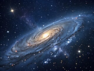 Milky Way Galaxy with Stellar Patterns and Cosmic Swirls