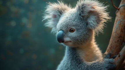 Obraz premium A koala bear sitting on top of a tree branch