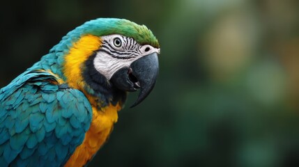 A blue and yellow parrot sitting on top of a tree branch
