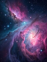Fototapeta premium Stunning Nebula in Deep Space with Colorful Gas and Stars