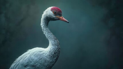 A close up of a bird with a red beak