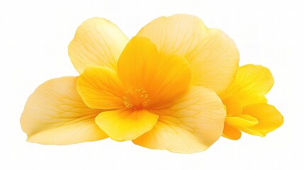 Obraz premium Vibrant Yellow Begonia Flower Close-Up with Delicate Petals