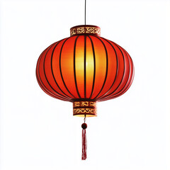Obraz premium Red Festival Lantern Isolated on White Background