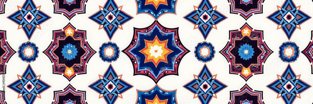 Poster a colorful pattern of squares and triangles. the squares are blue and the triangles are red. the pat