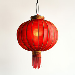 Obraz premium Traditional Red Chinese Lantern Isolated on White Background