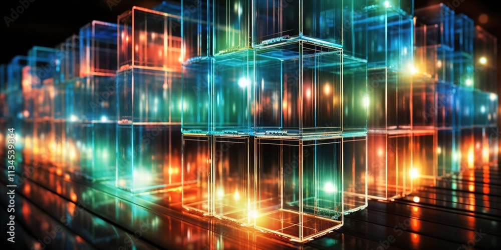 Poster abstract background with glowing lines