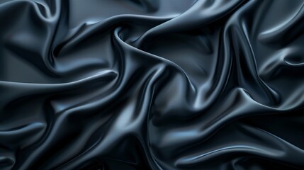 Fototapeta premium Abstract Draped Dark Fabric with Smooth, Shiny Surface