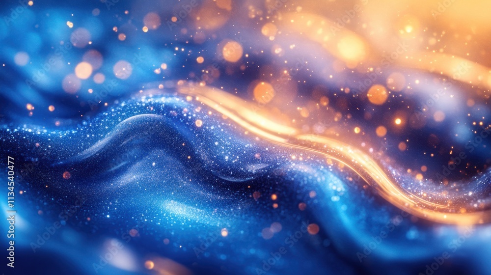 Poster shimmering waves of vibrant colors create a mesmerizing atmosphere of light and depth in an abstract