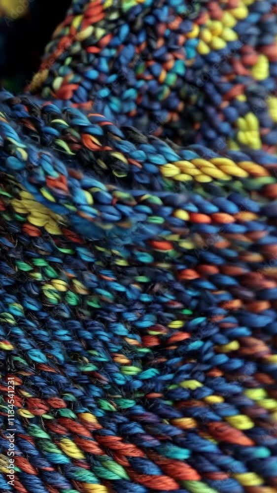 Aufkleber colorful textile weaving captures intricate patterns in vibrant threads during craft workshop