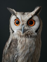 Obraz premium Majestic Owl with Striking Orange Eyes