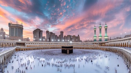 The Holy Kaaba, the Most Sacred Site for Muslims, in Mecca, Saudi Arabia