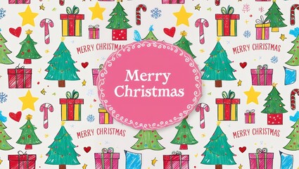 Christmas cards, New Year's cards, banners: Santa Claus, reindeer, Christmas trees, candles, cookies, chocolate, snowballs, snowmen, and more