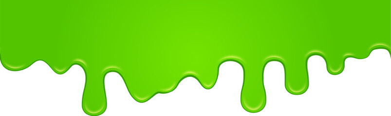 Bright green slime dripping down a white background, creating a gooey, sticky effect perfect for halloween themes and adding a fun, monstrous touch