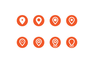 Location icon design or Orange location icon set collection
