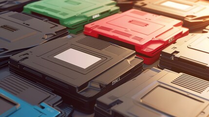 Vintage hard drive isolated on background, symbolizing memory storage and data preservation concept for technology and retro design projects.