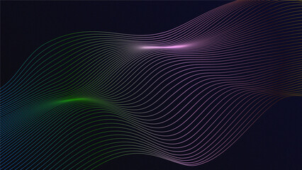 Naklejka premium Gradient Color Sound Wave Line Curve On White Background Element For Theme Technology Futuristic Vector