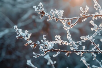 Elegant frosty background with vibrant snowflakes and icy tones