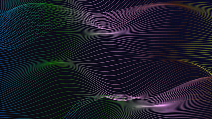 Naklejka premium Gradient Color Sound Wave Line Curve On White Background Element For Theme Technology Futuristic Vector