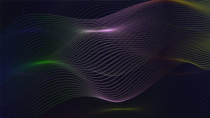 Naklejka premium Gradient Color Sound Wave Line Curve On White Background Element For Theme Technology Futuristic Vector