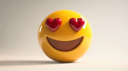 Yellow Smiley Face With Red Heart Eyes