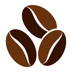 Flat vector illustration of coffee beans isolated on white background