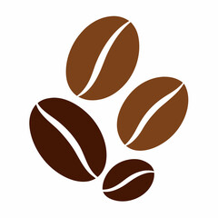 Flat vector illustration of coffee beans isolated on white background
