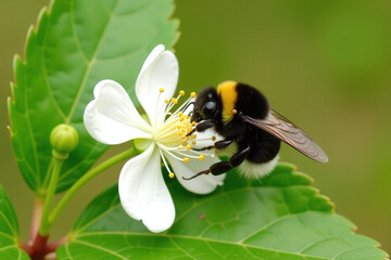 bumblebees pollinate quince shrubs two species chaenomeles
